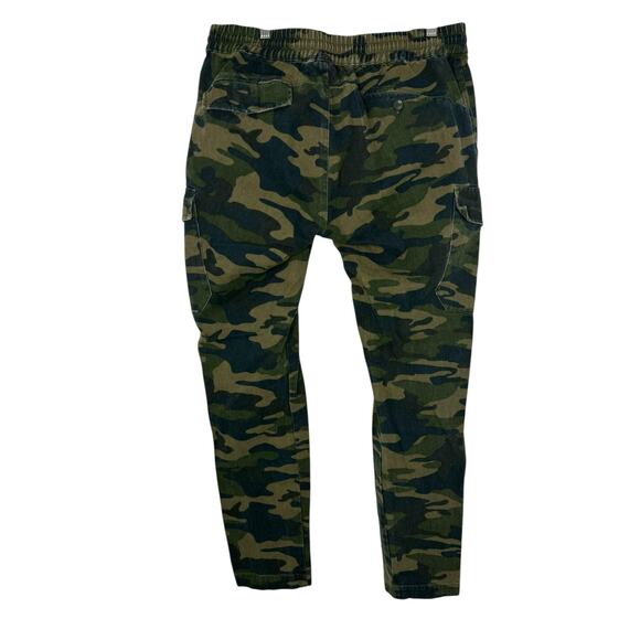 True Religion Camo Cargo Pants Men 34x32 Green Utility Drawstring Y2K Camoflauge - Picture 2 of 10